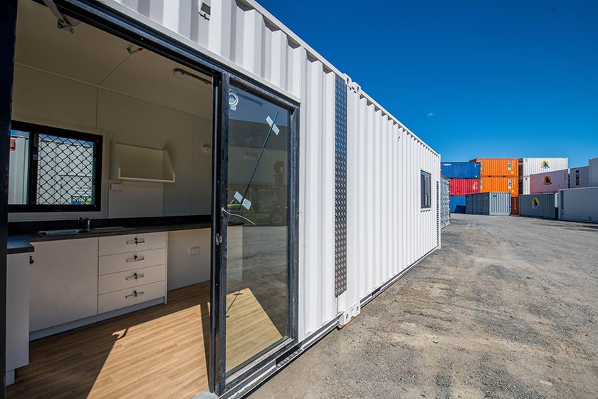 The 40-ft shelters are designed to accommodate a mother and children. Photo: Alastair Bett