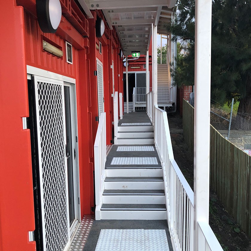 The men’s pods at Bethlehem House. Photo: Royal Wolf